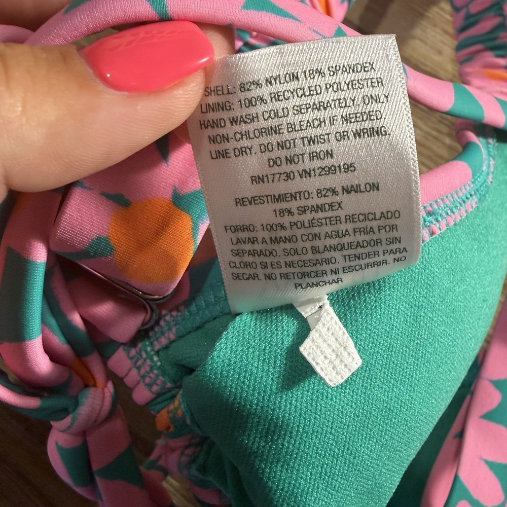 Juniors Wild Fable Bikini Top Green Floral Print Size XS - Picture 4 of 6